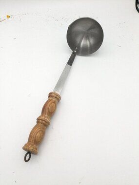 Kitchen Ladle Japan Stainless Steel Wood Handle 11" Vintage